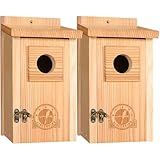 SISTERBIRD Bluebird Houses for Outside, Blue Bird Houses for Outdoors, Premium Bird House, Pack of 2 Bluebird House, Wooden Birdhouses Kits for Adults for Durable Yard Decor