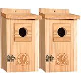 SISTERBIRD Bluebird Houses for Outside, Blue Bird Houses for Outdoors, Premium Bird House, Pack of 2 Bluebird House, Wooden Birdhouses Kits for Adults for Durable Yard Decor