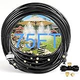 Bonviee 75FT Misters for Outside Patio, 28 Brass Nozzles, 3/4 Inch Adapter