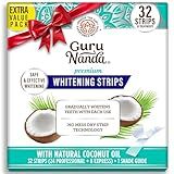 GuruNanda Teeth Whitening Strips - 16-Day Treatment with Non-Slip, Dry Strip Technology - Whitening Designed with Care for a Brighter Smile