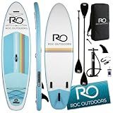 Roc Inflatable Stand Up Paddle Board 10' 6" with Premium SUP Paddle Board Accessories, Wide Stable Design, Non-Slip Comfort Deck for Youth & Adults (Cloudline)