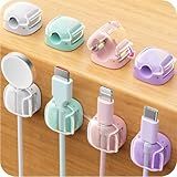 Cable Clips,8 Pack Cord Holder Cord Organizer [1s Lock & Strongest Adhesive] Spring Cord Clips Phone Charger Wire Desk Cable Management Nightstand Home Office School Decor Women Cute Desk Accessories
