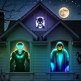 Halloween Projector Hologram Foldable Screen: 120 Inch Portable Anti Crease Indoor Double Sided Video Projector Screen for Projecting Halloween Videos Film Night