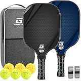 GARYE Pickleball Paddles Set of 2, USAPA Approved Carbon Fiber Pickleball Set, Lightweight Pickle Ball Rackets 2 Pack with 6 Balls, 1 Bag, Pair of Grip Tapes, Pickle Ball Paddle for Men and Women