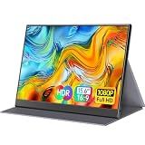 ForHelp 15.6inch Portable Monitor,1080P USB-C HDMI Second External Monitor for Laptop,PC,Mac Phone,PS,Xbox,Swich,IPS Ultra-Thin Zero Frame Gaming Display/Premium Smart Cover