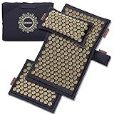 UNMERA Acupressure Mat and Pillow Set,Natural Premium Linen & Coconut Fiber Filling,for Back/Neck Pain Relief, Sciatic, Headache and Muscle Relaxation, Comes with Carrying Bag