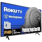 Westinghouse Roku TV - 43 Inch Smart TV, 1080P FHD Television with Wi-Fi Connectivity and Mobile App, Flat Screen, Bluetooth, Compatible with Apple AirPlay, Alexa and Google Assistant