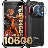 FOSSIBOT F101P Android 13 Rugged Smartphone, 7GB+64GB /1TB Rugged Call Phone 10600mAh Unlocked Phone 123dB Loud Volume Phone 5.45" 24MP+8MP Camera Waterproof Smartphone 4G Dual SIM OTG 18W Charger