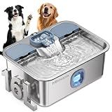 16L Stainless Steel Dog Water Fountain with Dual 5-Layer Filtration System