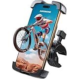 SUPERONE Bike Phone Holder, [1s Lock] Motorcycle Phone Mount, [Anti-Shake] Handlebar Cell Phone Clamp, Scooter Phone Clip for Handlebars with Diameters 0.65-1.2 in, Suitable for 4.7-7.2 in Phones