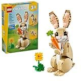 LEGO Creator 3 in 1 Cute Bunny Toy - Building Toy for Girls and Boys, Ages 8+ - Gift for Easter Basket - W/ 3 Build Options, Bunny, Seal, or Llama - 31162