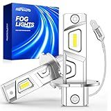 Marsauto H3 Led Bulb Fog Light Bulbs, 600% High Bright H3ll Fog Lights Led, 6500K White Strong Penetration,1:1 Mini Szie Plug & Play H3 Fog Bulb for Car, Truck, SUV, Side Marker & Parking Light Combos