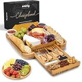 SMIRLY Charcuterie Board Set with Serving Accessories, Bamboo