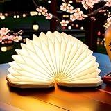 Uniwolk Paper Lamp Japanese Gifts House Warming Gifts, Book lamp 3 Colors Lights Mode, Foldable Japanese Lamp, Bamboo Base Paper Lantern Lights 1200mAh, Book Decor, Zen Decor Spiritual Gifts
