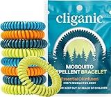 Cliganic Mosquito Repellent Bracelets for Kids & Adults, Natural, 10 Pack