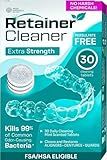 Weiss Naturals Retainer Cleaner Tablets, Invisalign Cleaner, Remove Stains, Odors & Plaque, PERSULFATE FREE Night Guard & Denture Cleaner 1-Month Supply, 30 Mint Scented Tablets