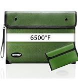 Upgraded 6500° Fireproof Document Bag for Cash,13.9"×10.7"& 8"×5"Small Fire Proof Money Bag for Cash with Reflective Strips,Portable Fire Safe Bag for Passports,Cash,Power Bank,Valuables