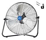 iLIVING 20 Inch Heavy Duty Floor & Wall Mount Fan - 5500 CFM High Velocity, 160-Watt, 3-Speed, Industrial Cooling for Garage, Workshop, Office, Home - UL Listed, Black