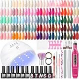 COSCELIA 53pcs Gel Nail Polish Kit with U V light Drill 35 Color Gel Polish