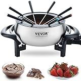 VEVOR Electric Fondue Pot Set, 3 Qt Melter for Cheese & Chocolate with 8 Forks, Candy Warmer with Temp Control, 1000W Non-Stick Stainless Steel Melting for Dessert, Broth, Wax Candle, Party Gift