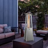 Tangkula Portable Patio Heater, 10,000 BTU Outdoor Tabletop Heater with Stainless Steel Burner, Tip-Over & Flameout Protection, 34" Pyramid Mini Outdoor Heaters for Patio, Porch, Deck