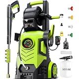 5000Max Pressure Power Washer with Adjustable Touch Screen 8 Level, 35ft Power Cord w/GFCI, 4 Quick Connect Nozzles,Inlet Hose&Filter&Foam Cannon for Cars/Driveways/Home Cleaning