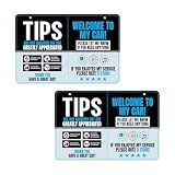 Driver Rating Sign for Rideshare, 5 stars Tips Lyft Sign for Car, Taxi Rating Appreciated Includes Strings and Cord Locks, 9 x 6 Inch