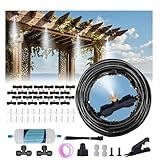 Misters for Outside Patio, 75FT Misting Cooling System with Water Filter & 24 Nozzles - Outdoor High Pressure Mister Kit for Patio, Garden, Backyard, Greenhouse - Cooling, Humidifying, DIY