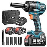SEESII Impact Wrench 900 FT-LBS(1200N.m) 2900IPM 1/2 Impact Gun High Torque Electric Cordless Impact Wrench with 21V 2x4.0Ah Battery 5 Sockets and Case for Home Car Truck Tire Lug Nut Removal Tool Set