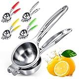 Lemon Squeezer Large, Lemon Squeezer Juicer Stainless Steel, Heavy Duty Manual Citrus Juicer Hand Press, Kitchen Tools Lime Squeezer Bar Tool, Easy to Clean Metal Lemon Hand Press
