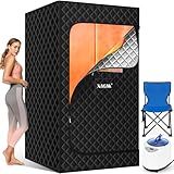 X-Vcak Upgraded Portable Sauna for Home，Relaxation, Steam Sauna for Home with Steamer, Remote Control, Folding Chair, 9 Levels