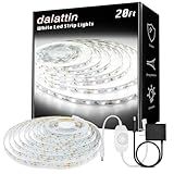 dalattin White LED Strip Lights, 20ft Dimmable Super Bright 24V Led Tape Light 6500K 360 LEDs Lights for Bedrooms, Mirror, Kitchen, Home Decoration Daylight White