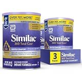Similac 360 Total Care Gentle Comfort Baby Formula, Easy-to-Digest Formula, Has 5 HMO Prebiotics, Powder Infant Formula, 36-oz Can, Pack of 3