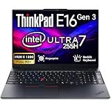 Lenovo ThinkPad E16 Gen 3, 16" FHD+ IPS Display, Intel Ultra 7 255H, 32GB DDR5, 1TB SSD, FP Reader, Backlit Keyboard, WiFi 6E + BT, RJ-45, Thunderbolt 4, FHD Webcam, W11P, AI Business Laptop - Black