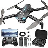 MCJDHJJ Drone with Camera for Adults, Kids and Beginners, 1080P HD FPV, Brushless Motor Quadcopter, Waypoint Fly, 360°Flip, Headless Mode, Altitude Hold, Optical Flow, RTF Foldable with Carrying Case