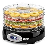OSTBA Food Dehydrator, 5 BPA-Free 12.2" Trays, Adjustable Temp 95–160℉, 48H Timer, 420W Food Dryer for Fruits, Veggies, Jerky, Herbs, Home Use, BPA-Free