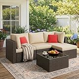 Vongrasig 5 Piece Patio Furniture Sets, Outdoor Patio Set Sectional Sofa