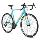 HILAND 700C Road Bike for Adults, Racing Bicycle for Men Women, Green, L