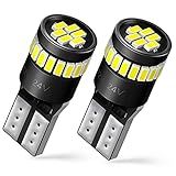 AUXITO 194 LED Bulbs for License Plate Light 168 175 2825 W5W T10 24-SMD 3014 Chipsets 6000K White for Car Dome Door Map Dash Courtesy Cargo License Plate Lights, Pack of 2