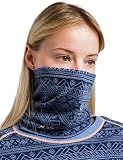 100% Merino Wool Neck Gaiter, 17.5um Face Mask, Unisex Neck Warmer 1-2 Pack (250 Nordic Tale Berry)