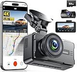 JOMISE 4K Dash Cam Front and Rear with 5Ghz WiFi GPS, Dual Dashcam with 64GB Card, 3" Screen, Night Vision, 24H Parking Mode – Reliable Dash Camera for Family Cars, Rideshare Drivers, and Trucks
