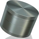 3 Inch Spice Grinder with Storage Compartment, Essential Kitchen Tool(Aluminum Alloy, Grey)