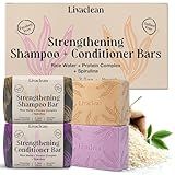 2 Pack Rice Water Shampoo and Conditioner Bar - 2x100g - Hair Soap with Spirulina Matcha Hyaluronic Acid Coconut - No Sulfates or Parabens - Bar shampoo and conditioner Set - Rice Soap for Hair Growth