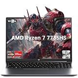 MALLRACE 2026 RX16 Gaming Laptop,AMD Ryzen 7 7735HS (Beat i7-12650H, Up to 4.75GHz), 16 Inch FHD Display,16GB DDR5 RAM,512GB PCIe SSD, AMD Radeon 680M Graphics, Backlit Keyboard, Wi-Fi 6, Windows 11