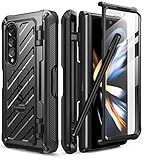 SUPCASE for Galaxy Z Fold 4 Case with S Pen Holder (Unicorn Beetle Pro), [Built-in Screen Protector & Stand] [Military-Grade Protection] Heavy Duty Protective Phone Case for Samsung Fold 4, Black