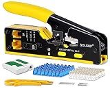 Solsop Pass Through RJ45 Crimp Tool Kit All-in-One Ethernet Crimper
