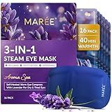 MAREE Heated Eye Masks for Dry Eyes – Steam Eye Mask Disposable – Lavender Self Heating Eye Mask for Puffy Eye – Facial Steamer Alternative for Relaxation – Warm Compress for Eyes – Spa Gift for Women