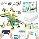 makerzoid Coding Robot Toy for Kids 6+, 100+ in 1 APP Control Robots Building Toys, Programmable Scratch Coding Kit with 23 Video Courses,Birthday Toy for Kids (370 Blocks)