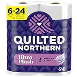 Quilted Northern Ultra Plush Toilet Paper, 6 Mega Rolls = 24 Regular Rolls, 3 Ply Soft Toilet Tissue
