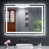 40"x30" LED Bathroom Mirror with Lights, Backlit + Front Lit with CRI>90, Lighted Mirror for Bathroom, Anti-Fog, Dimmable Brightness, 3 Colors, Memory Function, Shatterproof Tempered Glass
